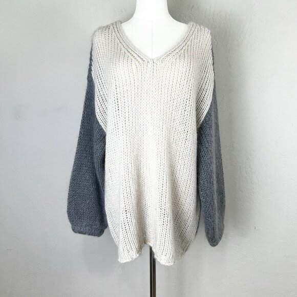 Me369 Brooklyn Natural Sweater Embroidered "Good Vibes" Wool Mohair Size XS/S - Picture 2 of 11